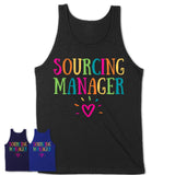 Sourcing Manager Rainbow Lettering Heart Shirt, Employee Appreciation Gifts