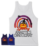 Spooky Analytics Consultant Shirt, Halloween Rainbow Shirt for Women, Funny Pumpkin Shirt for Analytics Consultant, Halloween Gift