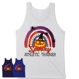 Spooky Athletic Trainer Shirt, Halloween Rainbow Shirt for Women, Funny Pumpkin Shirt for Athletic Trainer, Halloween Gift