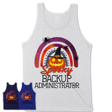 Spooky Backup Administrator Shirt, Halloween Rainbow Shirt for Women, Funny Pumpkin Shirt for Backup Administrator, Halloween Gift