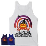 Spooky Chemical Technician Shirt, Halloween Rainbow Shirt for Women, Funny Pumpkin Shirt for Chemical Technician, Halloween Gift