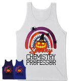 Spooky Chemistry Professor Shirt, Halloween Rainbow Shirt for Women, Funny Pumpkin Shirt for Chemistry Professor, Halloween Gift