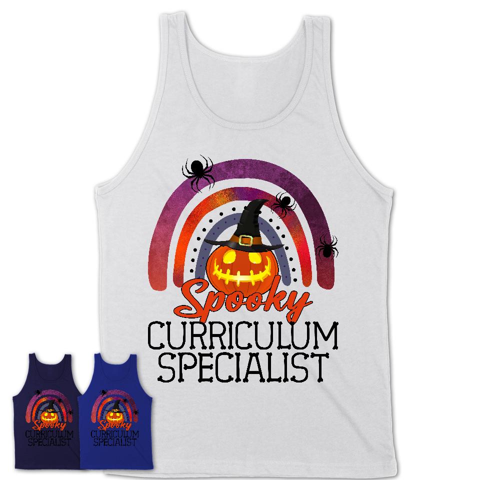 Spooky Curriculum Specialist Shirt, Halloween Rainbow Shirt for Women, Funny Pumpkin Shirt for Curriculum Specialist, Halloween Gift