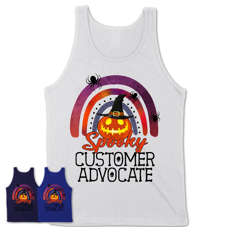 Spooky Customer Advocate Shirt, Halloween Rainbow Shirt for Women, Funny Pumpkin Shirt for Customer Advocate, Halloween Gift