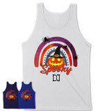 Spooky DJ Shirt, Halloween Rainbow Shirt for Women, Funny Pumpkin Shirt for DJ, Halloween Gift