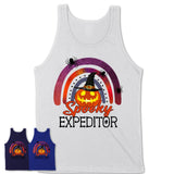 Spooky Expeditor Shirt, Halloween Rainbow Shirt for Women, Funny Pumpkin Shirt for Expeditor, Halloween Gift