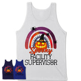 Spooky Facility Supervisor Shirt, Halloween Rainbow Shirt for Women, Funny Pumpkin Shirt for Facility Supervisor, Halloween Gift