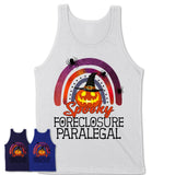 Spooky Foreclosure Paralegal Shirt, Halloween Rainbow Shirt for Women, Funny Pumpkin Shirt for Foreclosure Paralegal, Halloween Gift