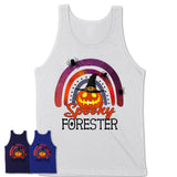 Spooky Forester Shirt, Halloween Rainbow Shirt for Women, Funny Pumpkin Shirt for Forester, Halloween Gift