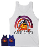 Spooky Game Artist Shirt, Halloween Rainbow Shirt for Women, Funny Pumpkin Shirt for Game Artist, Halloween Gift
