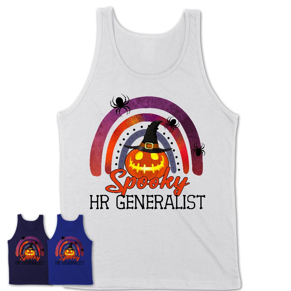 Spooky Hr Generalist Shirt, Halloween Rainbow Shirt for Women, Funny Pumpkin Shirt for Hr Generalist, Halloween Gift