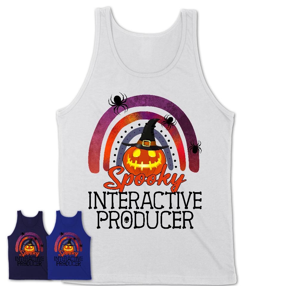 Spooky Interactive Producer Shirt, Halloween Rainbow Shirt for Women, Funny Pumpkin Shirt for Interactive Producer, Halloween Gift