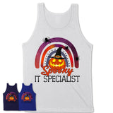 Spooky It Specialist Shirt, Halloween Rainbow Shirt for Women, Funny Pumpkin Shirt for It Specialist, Halloween Gift