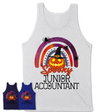 Spooky Junior Accountant Shirt, Halloween Rainbow Shirt for Women, Funny Pumpkin Shirt for Junior Accountant, Halloween Gift