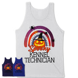 Spooky Kennel Technician Shirt, Halloween Rainbow Shirt for Women, Funny Pumpkin Shirt for Kennel Technician, Halloween Gift