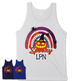 Spooky LPN Shirt, Halloween Rainbow Shirt for Women, Funny Pumpkin Shirt for LPN, Halloween Gift