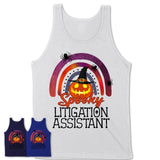 Spooky Litigation Assistant Shirt, Halloween Rainbow Shirt for Women, Funny Pumpkin Shirt for Litigation Assistant, Halloween Gift