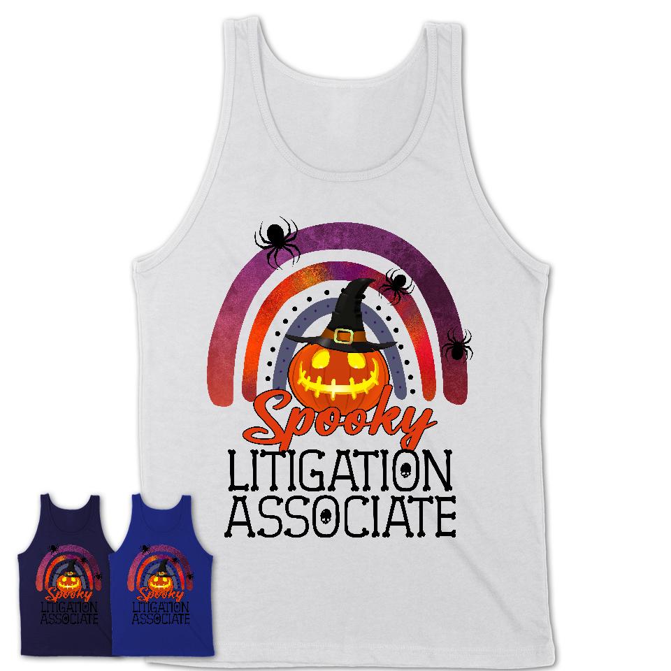 Spooky Litigation Associate Shirt, Halloween Rainbow Shirt for Women, Funny Pumpkin Shirt for Litigation Associate, Halloween Gift