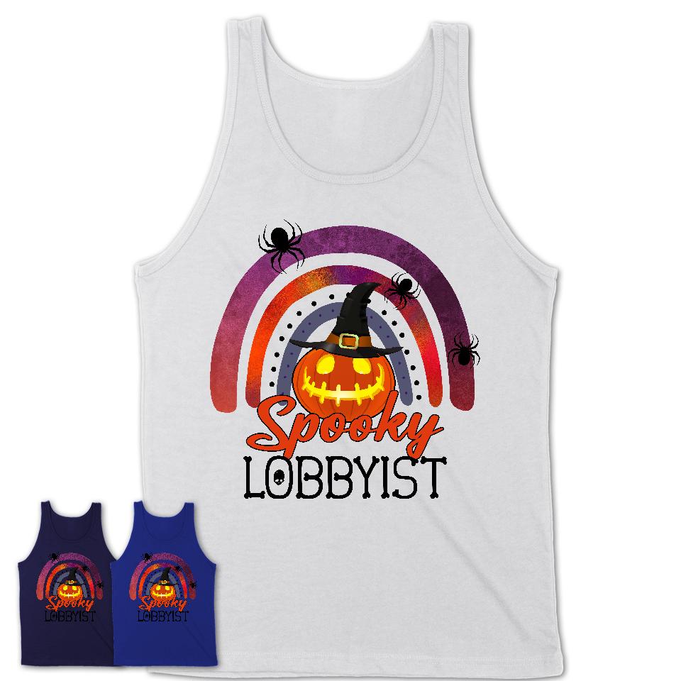 Spooky Lobbyist Shirt, Halloween Rainbow Shirt for Women, Funny Pumpkin Shirt for Lobbyist, Halloween Gift