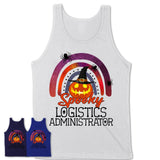 Spooky Logistics Administrator Shirt, Halloween Rainbow Shirt for Women, Funny Pumpkin Shirt for Logistics Administrator, Halloween Gift