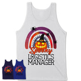 Spooky Logistics Manager Shirt, Halloween Rainbow Shirt for Women, Funny Pumpkin Shirt for Logistics Manager, Halloween Gift