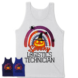 Spooky Logistics Technician Shirt, Halloween Rainbow Shirt for Women, Funny Pumpkin Shirt for Logistics Technician, Halloween Gift