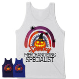 Spooky Merchandising Specialist Shirt, Halloween Rainbow Shirt for Women, Funny Pumpkin Shirt for Merchandising Specialist, Halloween Gift