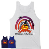 Spooky Mobile Architect Shirt, Halloween Rainbow Shirt for Women, Funny Pumpkin Shirt for Mobile Architect, Halloween Gift