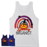 Spooky Organist Shirt, Halloween Rainbow Shirt for Women, Funny Pumpkin Shirt for Organist, Halloween Gift