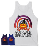 Spooky Outreach Specialist Shirt, Halloween Rainbow Shirt for Women, Funny Pumpkin Shirt for Outreach Specialist, Halloween Gift