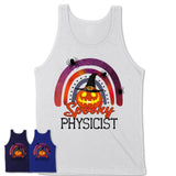 Spooky Physicist Shirt, Halloween Rainbow Shirt for Women, Funny Pumpkin Shirt for Physicist, Halloween Gift
