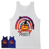 Spooky Priest Shirt, Halloween Rainbow Shirt for Women, Funny Pumpkin Shirt for Priest, Halloween Gift