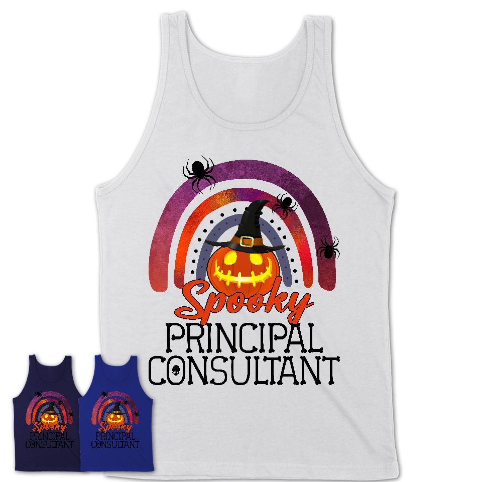 Spooky Principal Consultant Shirt, Halloween Rainbow Shirt for Women, Funny Pumpkin Shirt for Principal Consultant, Halloween Gift