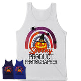 Spooky Product Photographer Shirt, Halloween Rainbow Shirt for Women, Funny Pumpkin Shirt for Product Photographer, Halloween Gift