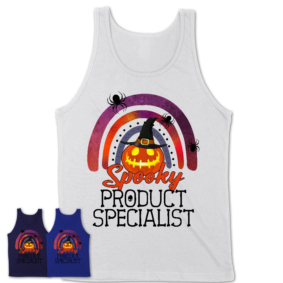 Spooky Product Specialist Shirt, Halloween Rainbow Shirt for Women, Funny Pumpkin Shirt for Product Specialist, Halloween Gift
