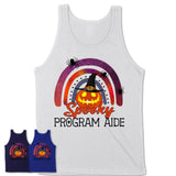 Spooky Program Aide Shirt, Halloween Rainbow Shirt for Women, Funny Pumpkin Shirt for Program Aide, Halloween Gift