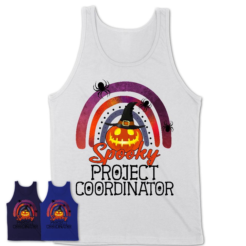 Spooky Project Coordinator Shirt, Halloween Rainbow Shirt for Women, Funny Pumpkin Shirt for Project Coordinator, Halloween Gift