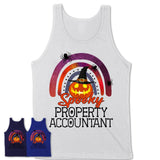 Spooky Property Accountant Shirt, Halloween Rainbow Shirt for Women, Funny Pumpkin Shirt for Property Accountant, Halloween Gift