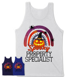 Spooky Property Specialist Shirt, Halloween Rainbow Shirt for Women, Funny Pumpkin Shirt for Property Specialist, Halloween Gift