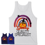 Spooky Quality Specialist Shirt, Halloween Rainbow Shirt for Women, Funny Pumpkin Shirt for Quality Specialist, Halloween Gift