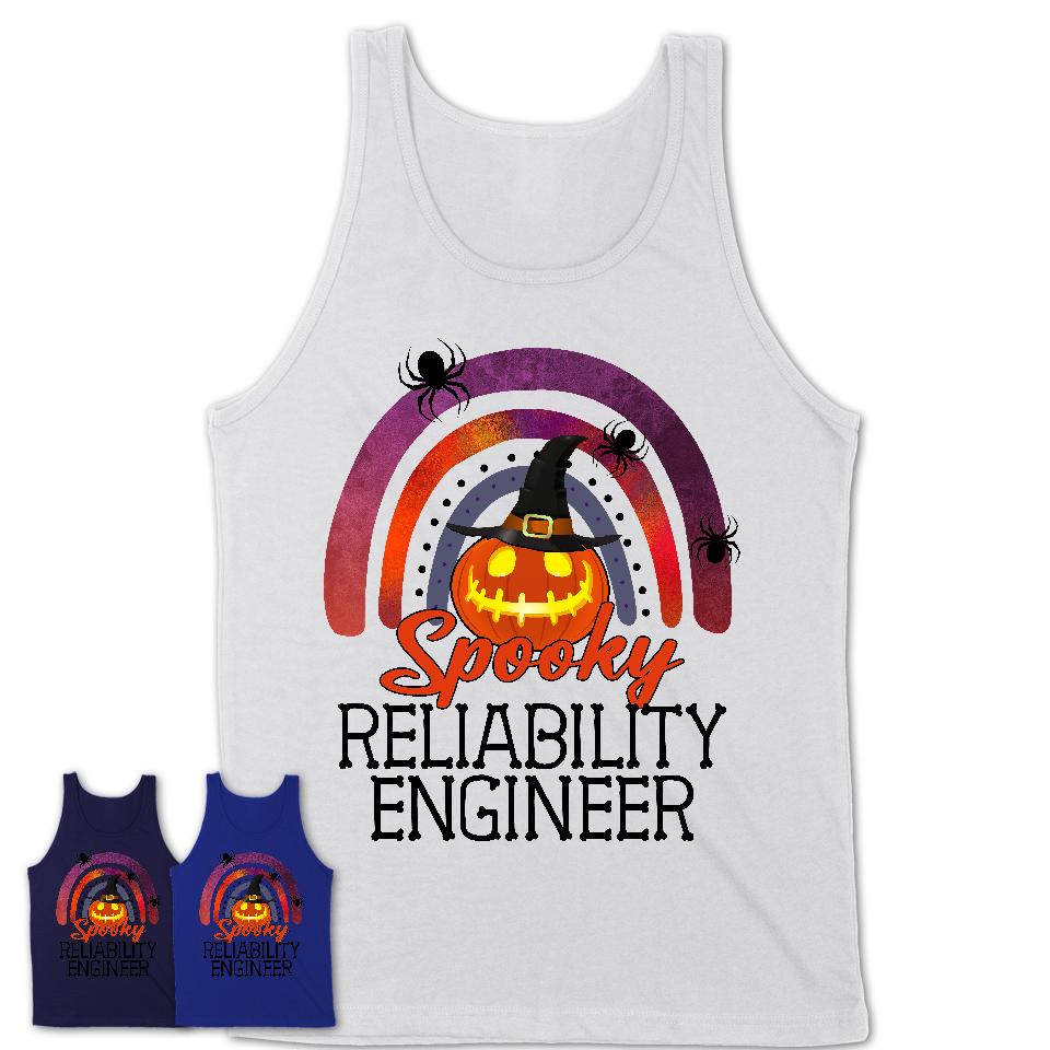 Spooky Reliability Engineer Shirt, Halloween Rainbow Shirt for Women, Funny Pumpkin Shirt for Reliability Engineer, Halloween Gift