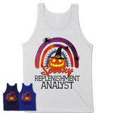 Spooky Replenishment Analyst Shirt, Halloween Rainbow Shirt for Women, Funny Pumpkin Shirt for Replenishment Analyst, Halloween Gift