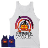 Spooky Research Specialist Shirt, Halloween Rainbow Shirt for Women, Funny Pumpkin Shirt for Research Specialist, Halloween Gift