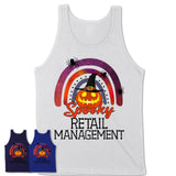 Spooky Retail Management Shirt, Halloween Rainbow Shirt for Women, Funny Pumpkin Shirt for Retail Management, Halloween Gift