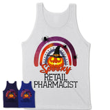 Spooky Retail Pharmacist Shirt, Halloween Rainbow Shirt for Women, Funny Pumpkin Shirt for Retail Pharmacist, Halloween Gift
