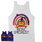Spooky Retail Specialist Shirt, Halloween Rainbow Shirt for Women, Funny Pumpkin Shirt for Retail Specialist, Halloween Gift