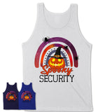Spooky Security Shirt, Halloween Rainbow Shirt for Women, Funny Pumpkin Shirt for Security, Halloween Gift