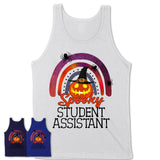 Spooky Student Assistant Shirt, Halloween Rainbow Shirt for Women, Funny Pumpkin Shirt for Student Assistant, Halloween Gift