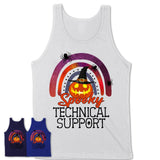 Spooky Technical Support Shirt, Halloween Rainbow Shirt for Women, Funny Pumpkin Shirt for Technical Support, Halloween Gift
