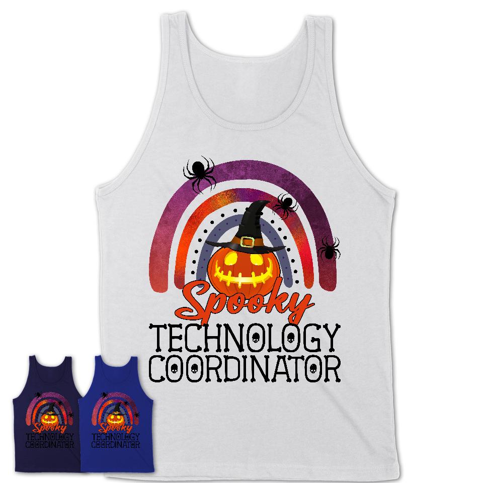 Spooky Technology Coordinator Shirt, Halloween Rainbow Shirt for Women, Funny Pumpkin Shirt for Technology Coordinator, Halloween Gift